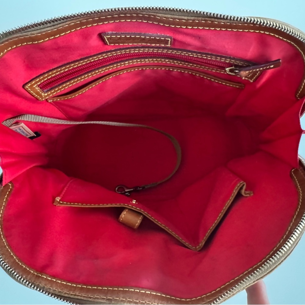 Dooney & Bourke Ostrich Zip Zip Satchel Bag Shoulder Crossbody Leather Old Money - Picture 14 of 16